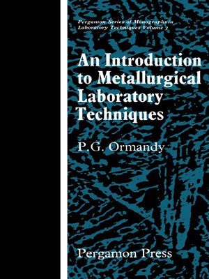 cover image of An Introduction to Metallurgical Laboratory Techniques
